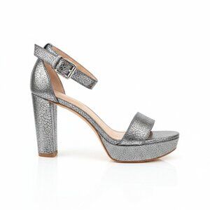 Ralph Lauren Metallic Faux-Snakeskin Platform Dress Sandals